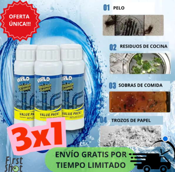 3 Limpiador de Drenaje 110g Destapador